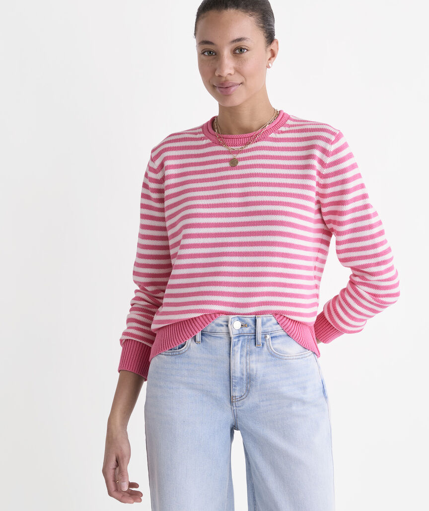 Vineyard Vines W Roll Neck Sweater BAHAMA BREEZE STRIPE