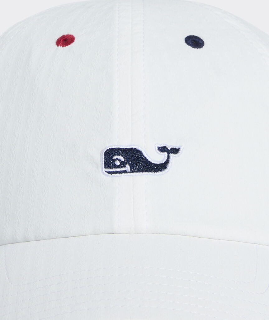 Vineyard Vines Harbor Seersucker Baseball Hat WHITE