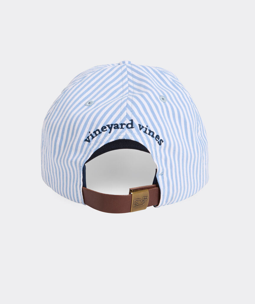 Vineyard Vines Harbor Seersucker Baseball Hat JAKE BLUE