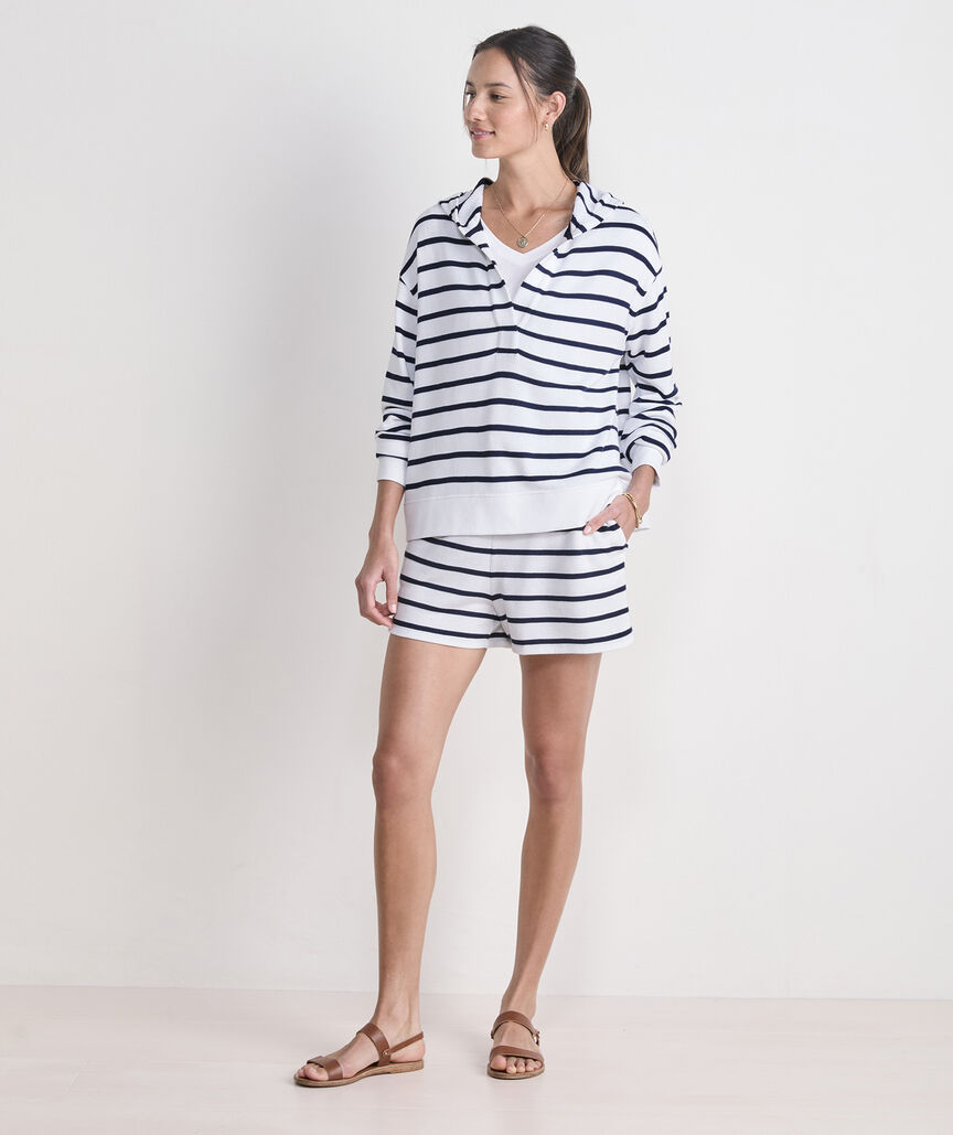 Vineyard Vines W Surf Stripe Terry Short WHITE