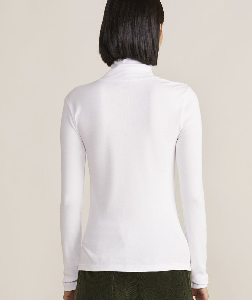Vineyard Vines W Heritage Ribbed Turtleneck WHITE CAP