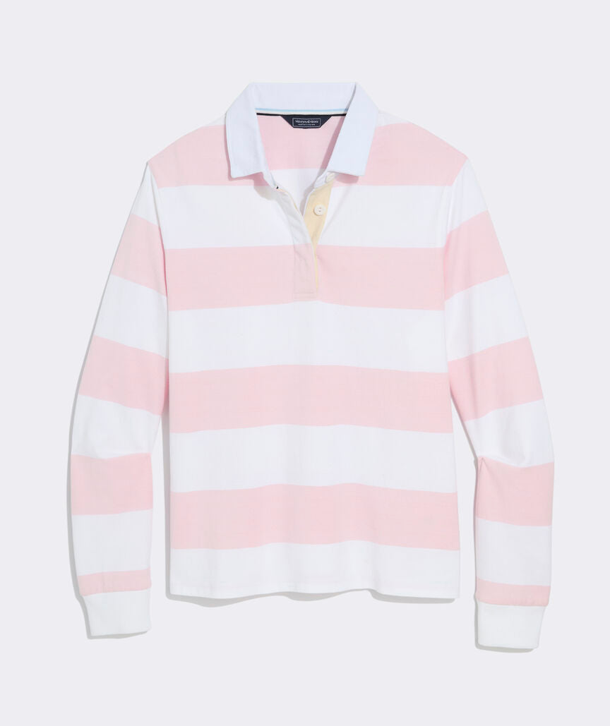 Vineyard Vines W LS Rugby Top PINK RUGBY STRIPE