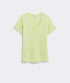 Vineyard Vines W SS Linen V-Neck Top AGAVE