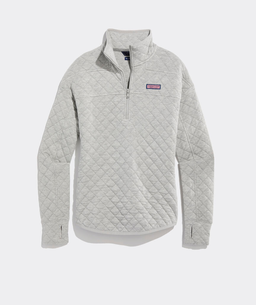 Vineyard Vines W Quilted Shep Shirt LT GRAY HEATHER