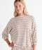 Vineyard Vines W LS Knit Jersey Crew WHITE CAP / COCONUT