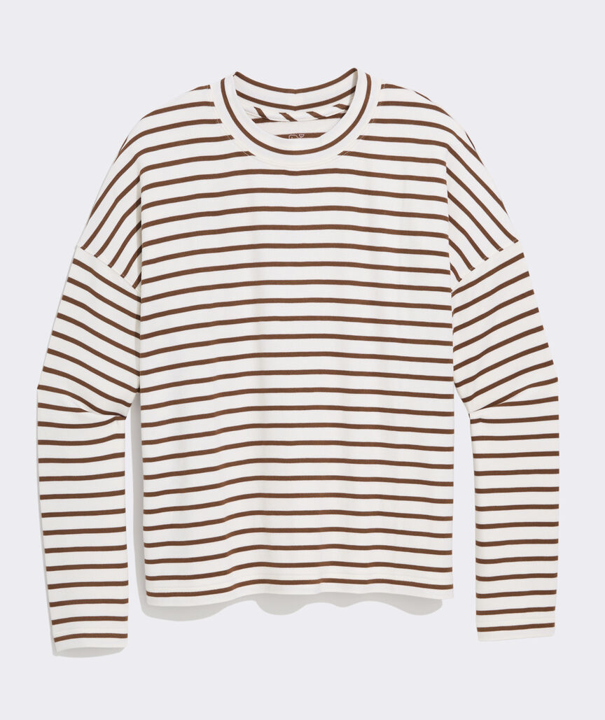 Vineyard Vines W LS Knit Jersey Crew WHITE CAP / COCONUT