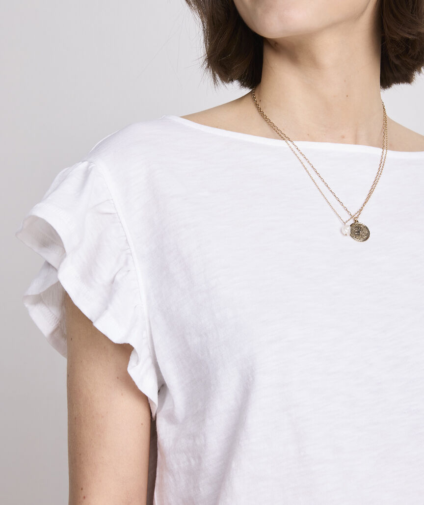 Vineyard Vines W Flutter Sleeve Tee WHITE