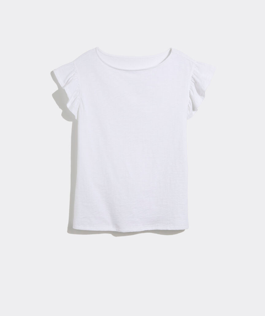 Vineyard Vines W Flutter Sleeve Tee WHITE