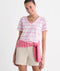 Vineyard Vines W SS Supima Jersey V-Neck Tee STRIPE BAHAMA BREEZE