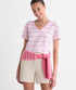 Vineyard Vines W SS Supima Jersey V-Neck Tee STRIPE BAHAMA BREEZE