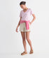Vineyard Vines W SS Supima Jersey V-Neck Tee STRIPE BAHAMA BREEZE