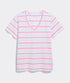 Vineyard Vines W SS Supima Jersey V-Neck Tee STRIPE BAHAMA BREEZE