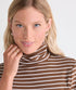 Vineyard Vines W Rib Turtleneck COCONUT STRIPE