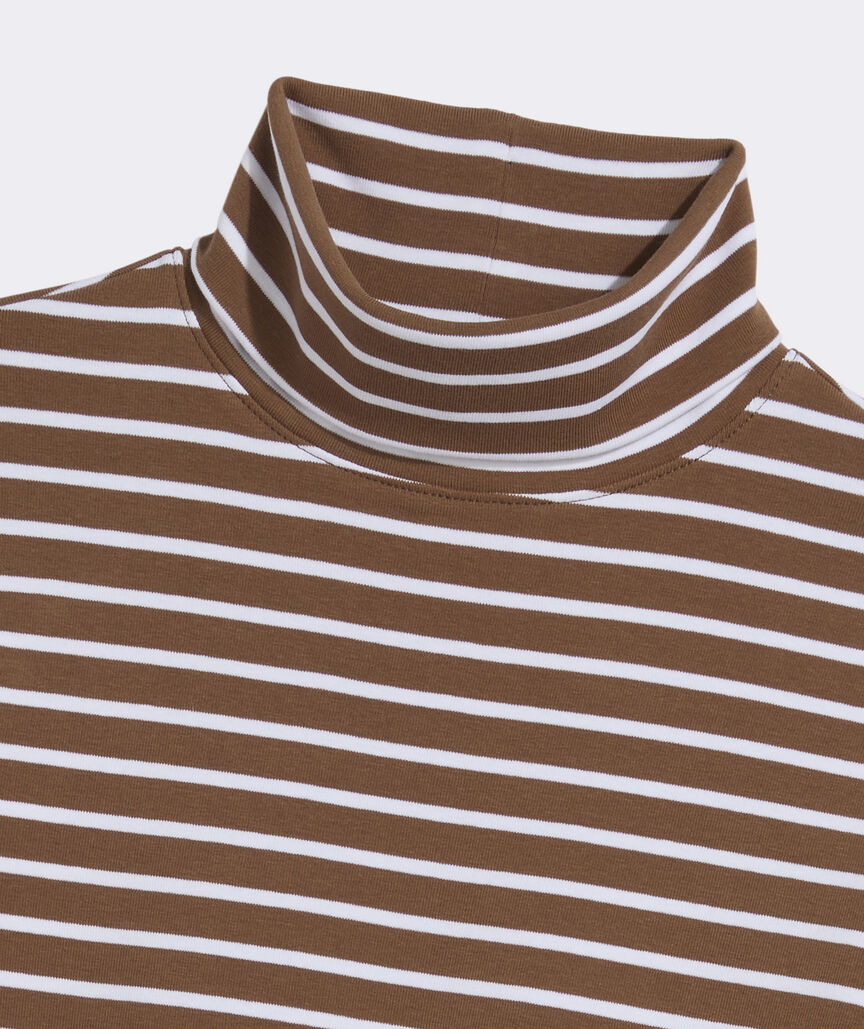 Vineyard Vines W Rib Turtleneck COCONUT STRIPE