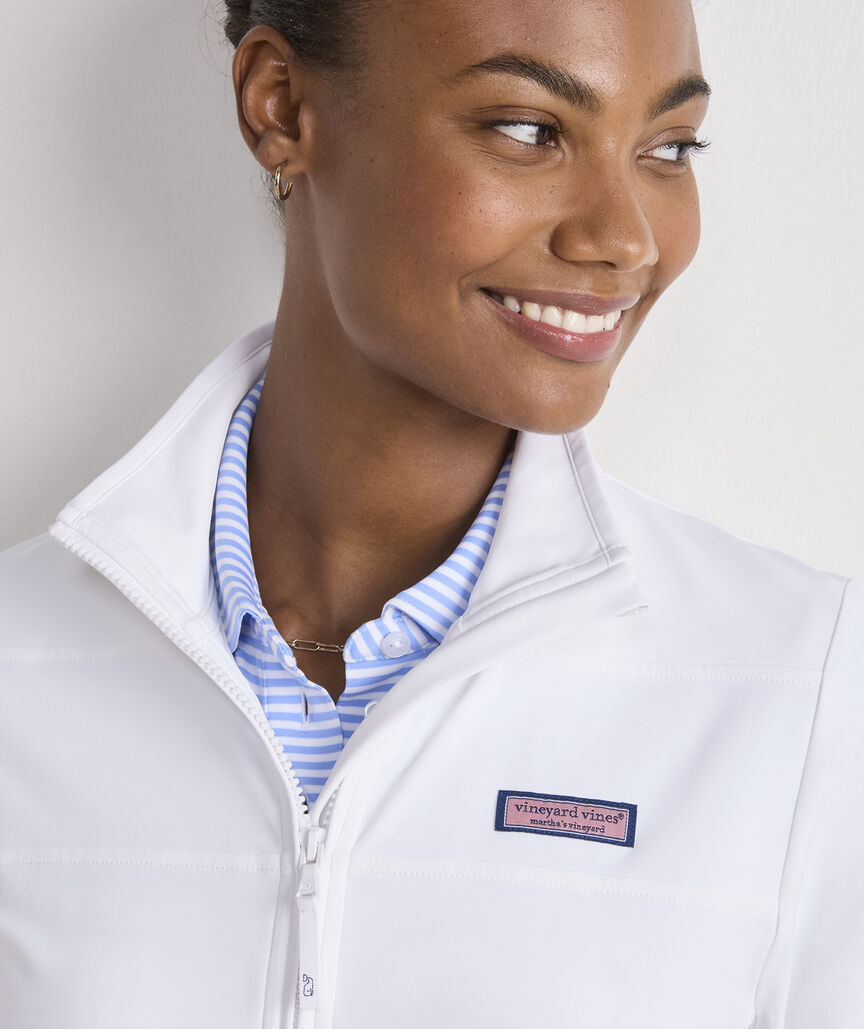 Vineyard Vines W Sankaty Full Zip Shep Shirt WHITE CAP