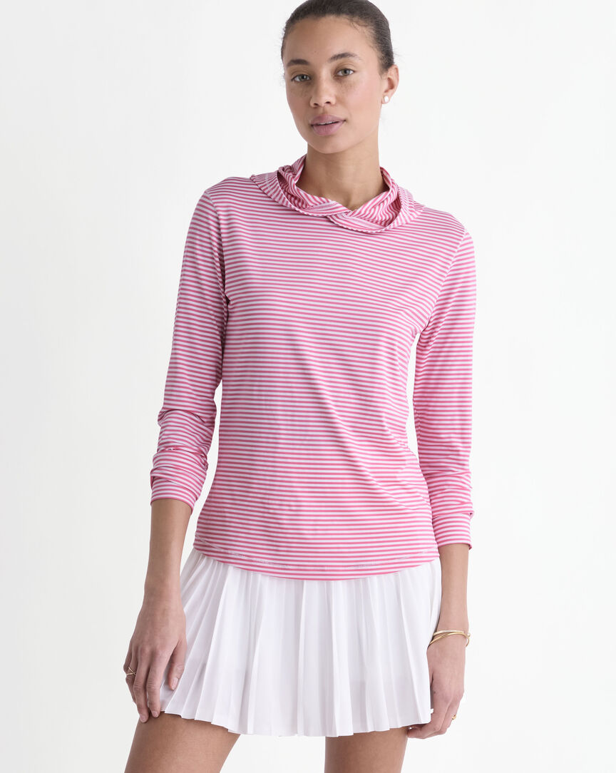 Vineyard Vines W Pullover Sankaty Hoodie STRIPE BAHAMA BREEZE