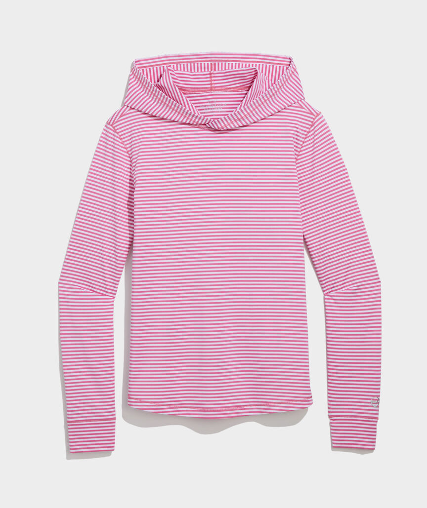 Vineyard Vines W Pullover Sankaty Hoodie STRIPE BAHAMA BREEZE
