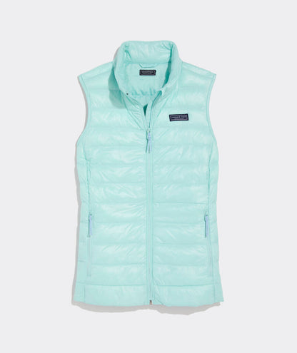 Vineyard Vines W Channeled Puffer Vest AQUA HAZE