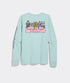 Vineyard Vines W LS Winter Pups Logo Box Tee AQUA HAZE