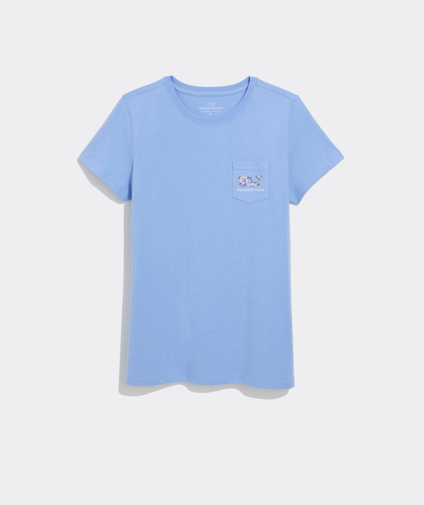 Vineyard Vines W SS Thalia Floral Whale Fill Tee SERENITY BLUE