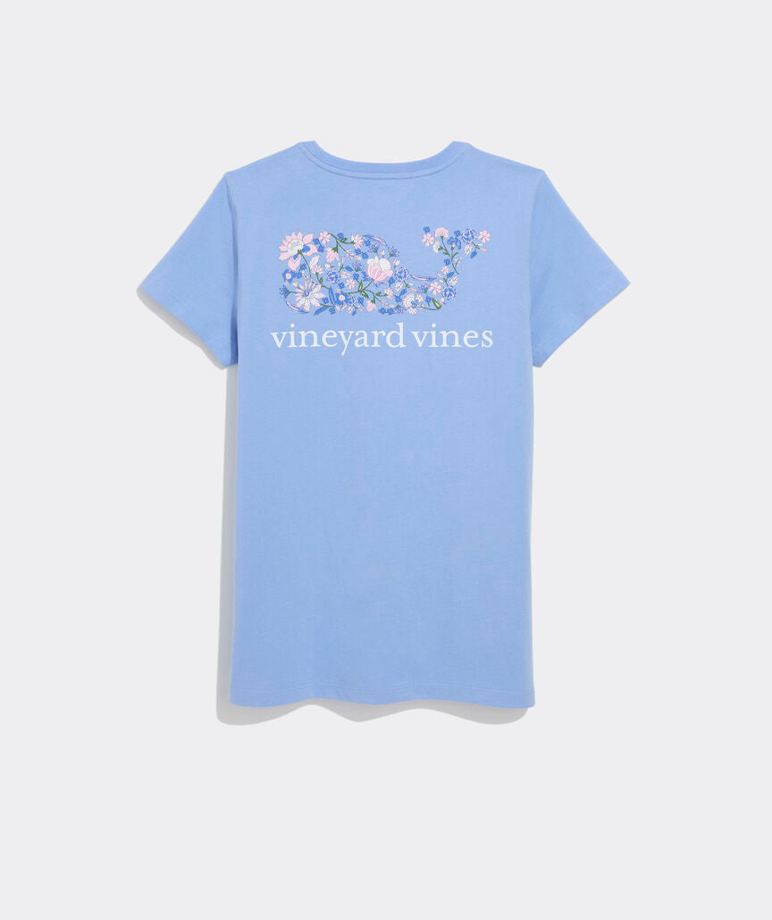 Vineyard Vines W SS Thalia Floral Whale Fill Tee SERENITY BLUE