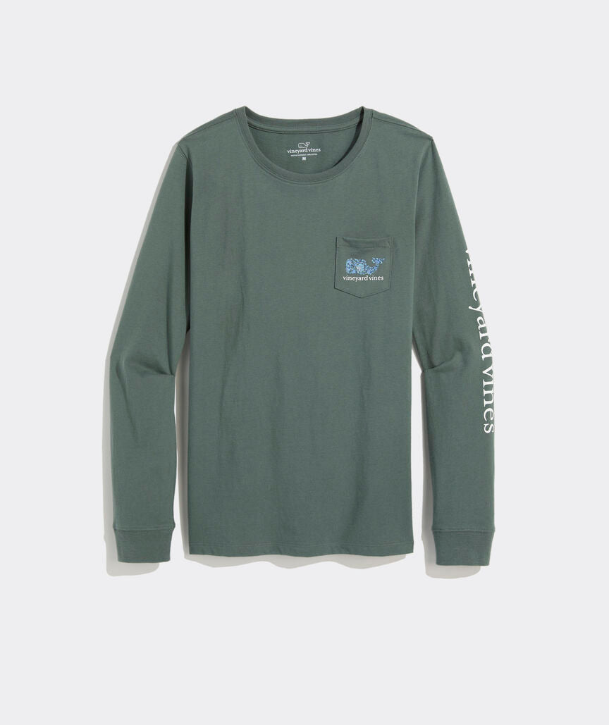 Vineyard Vines W LS Floral Pocket Tee BALSAM