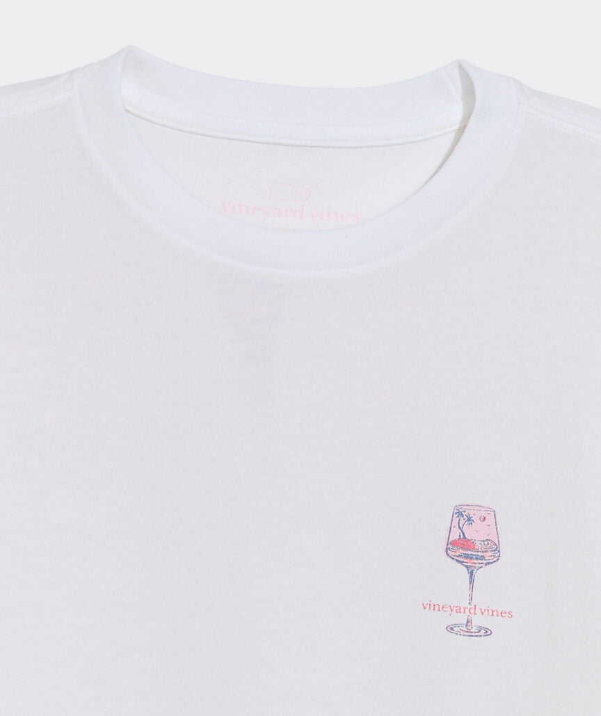 Vineyard Vines M SS Seas The Rose Boyfriend Crew Tee WHITE CAP