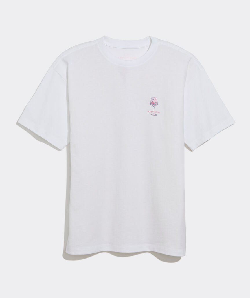 Vineyard Vines M SS Seas The Rose Boyfriend Crew Tee WHITE CAP