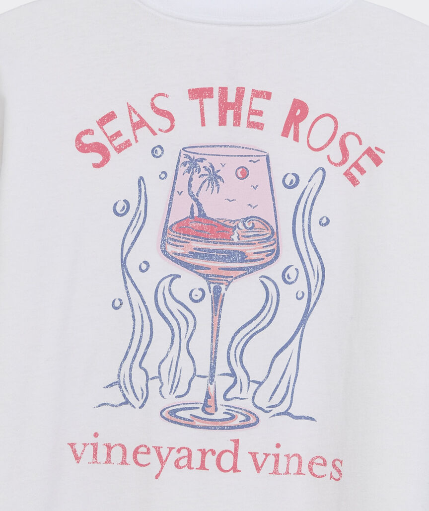 Vineyard Vines M SS Seas The Rose Boyfriend Crew Tee WHITE CAP