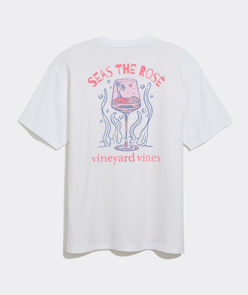 Vineyard Vines M SS Seas The Rose Boyfriend Crew Tee WHITE CAP