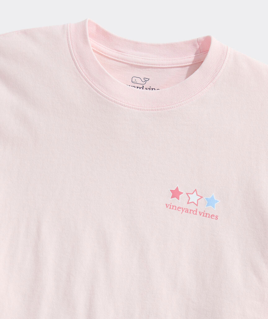 Vineyard Vines W SS USA Freedom Crop Tee PINK DRINK