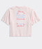 Vineyard Vines W SS USA Freedom Crop Tee PINK DRINK
