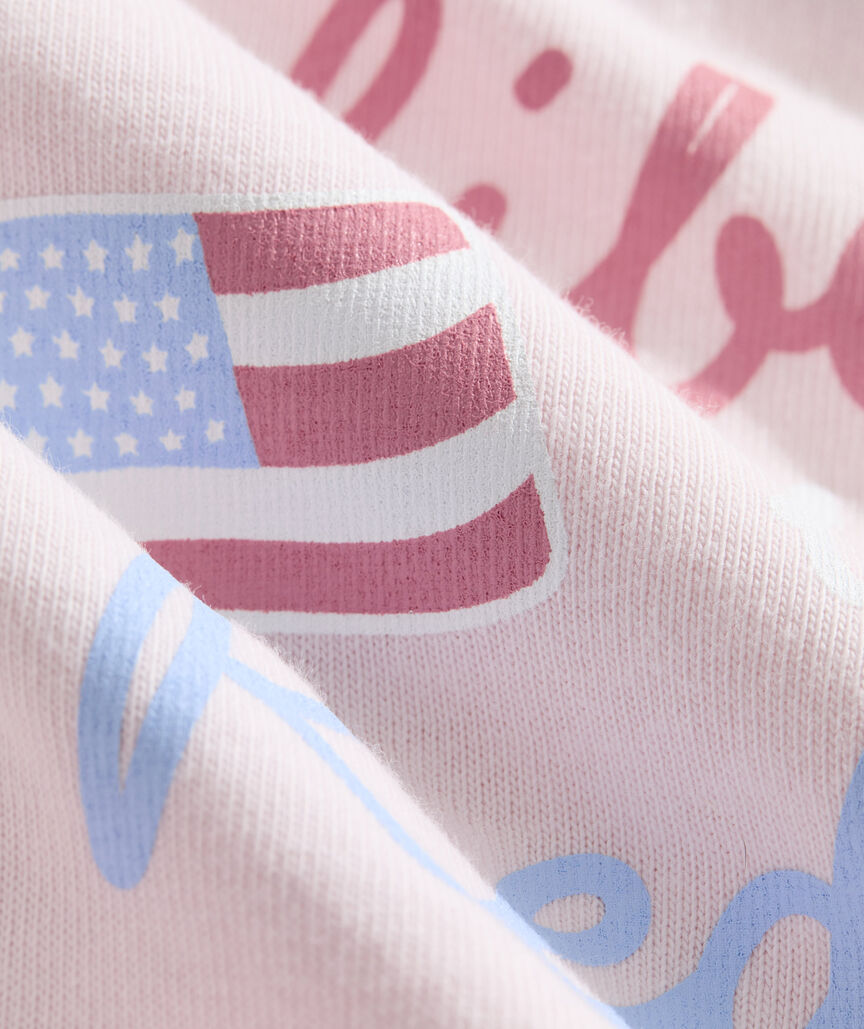 Vineyard Vines W SS USA Freedom Crop Tee PINK DRINK