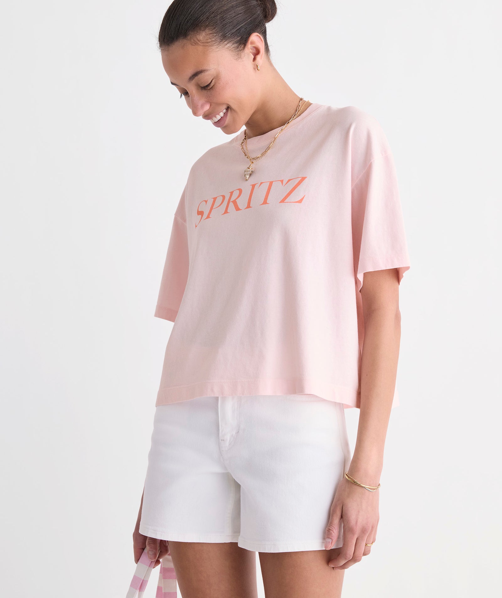 Vineyard Vines W SS Spritz Tee PINK DRINK