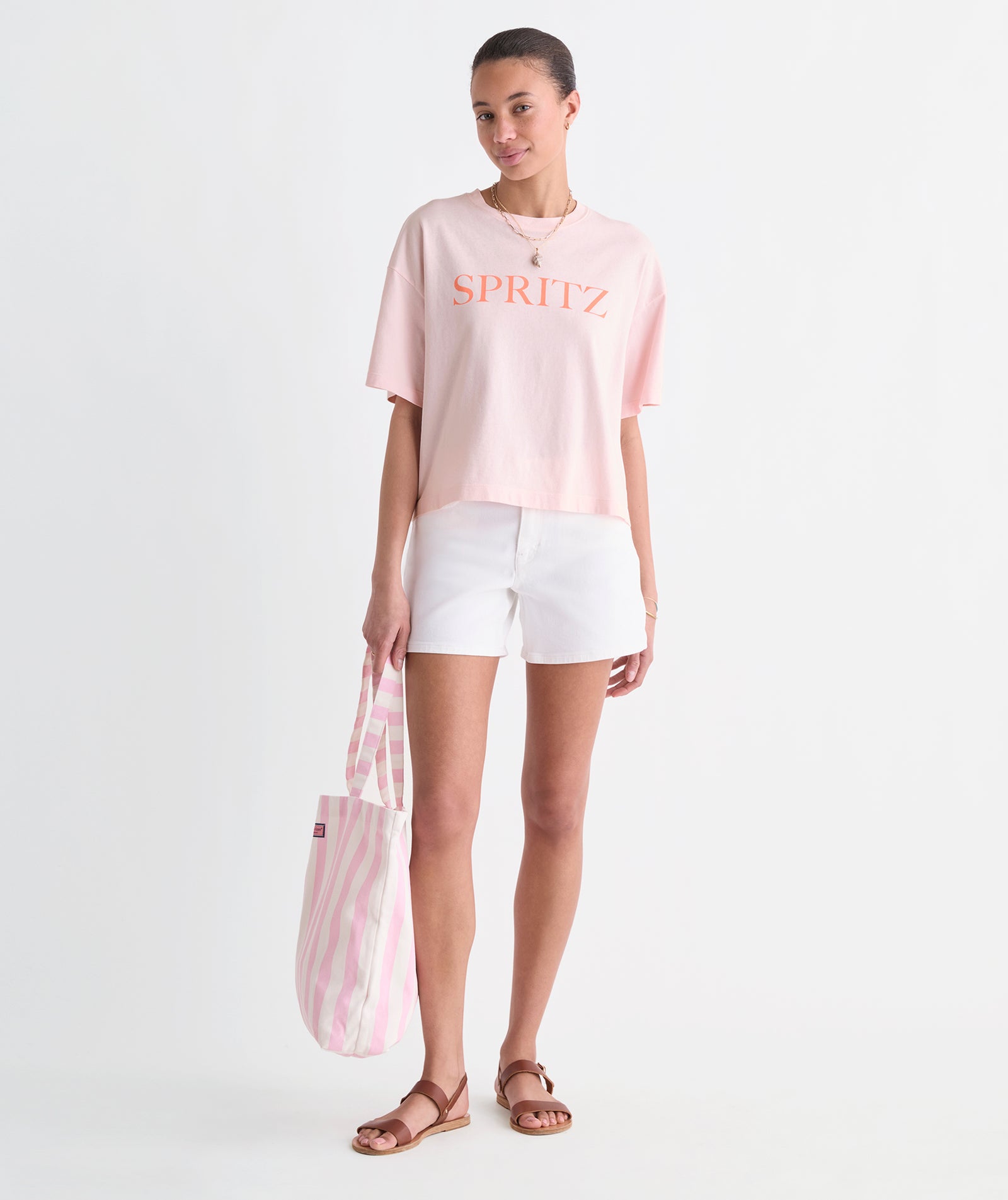 Vineyard Vines W SS Spritz Tee PINK DRINK