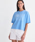 Vineyard Vines W SS Beach Icon US Flag Boxy Tee SERENITY BLUE