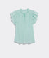 Vineyard Vines W Double Ruffle Sleeve Top BLEACHED AQUA