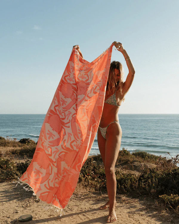 Sand Cloud Crabby Beach Towel GEORGIA PEACH - REG