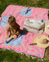 Sand Cloud Painted Daisies Blanket FUCHSIA - LG