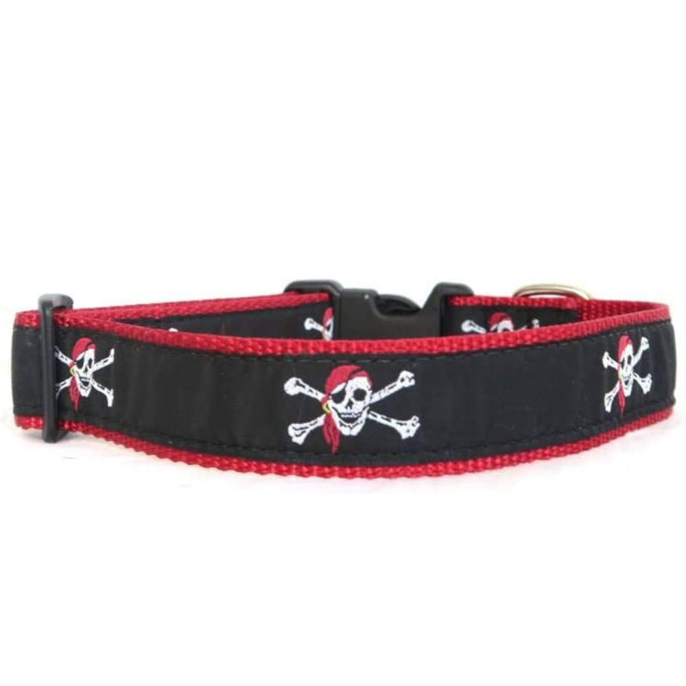 Preston Dog Collar Skull & Cross Bones BLACK