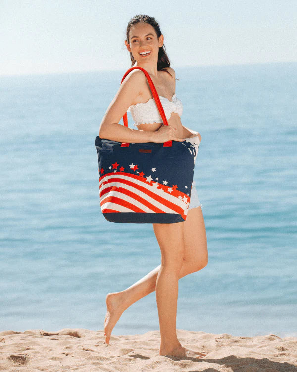 Sand Cloud American Beach Tote RED / WHITE / BLUE