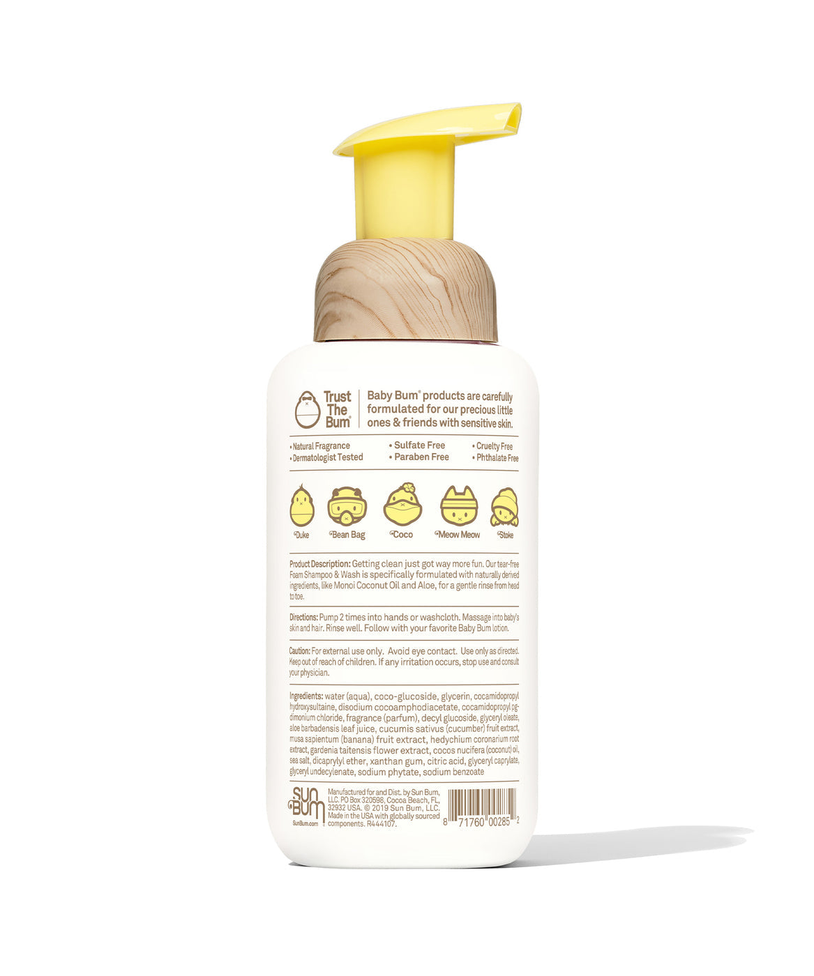 Sun Bum Baby Bum Foam Shampoo & Wash GREEN COCONUT