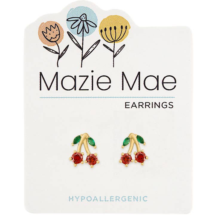 Mazie Mae Cherry Studs GOLD