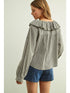 Miou Muse W LS Mini Gingham Ruffled Collar Blouse OLIVE