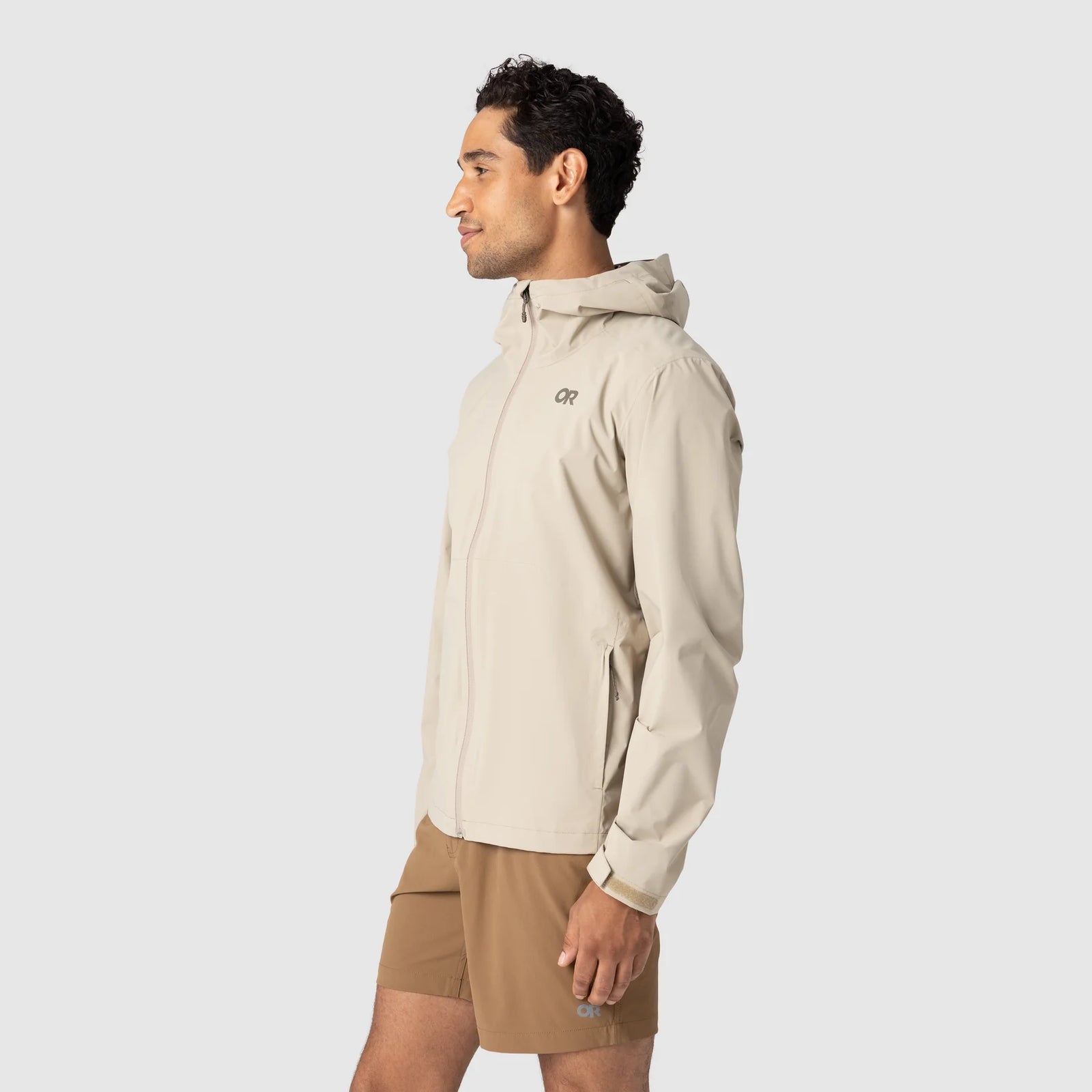 Outdoor Research M Stratoburst Stretch Rain Jacket KHAKI