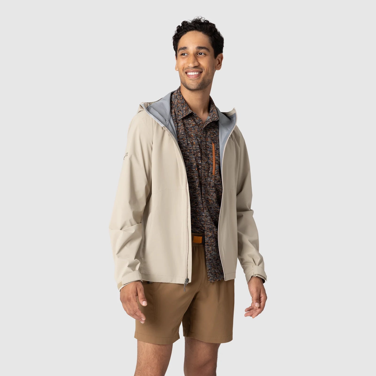 Outdoor Research M Stratoburst Stretch Rain Jacket KHAKI