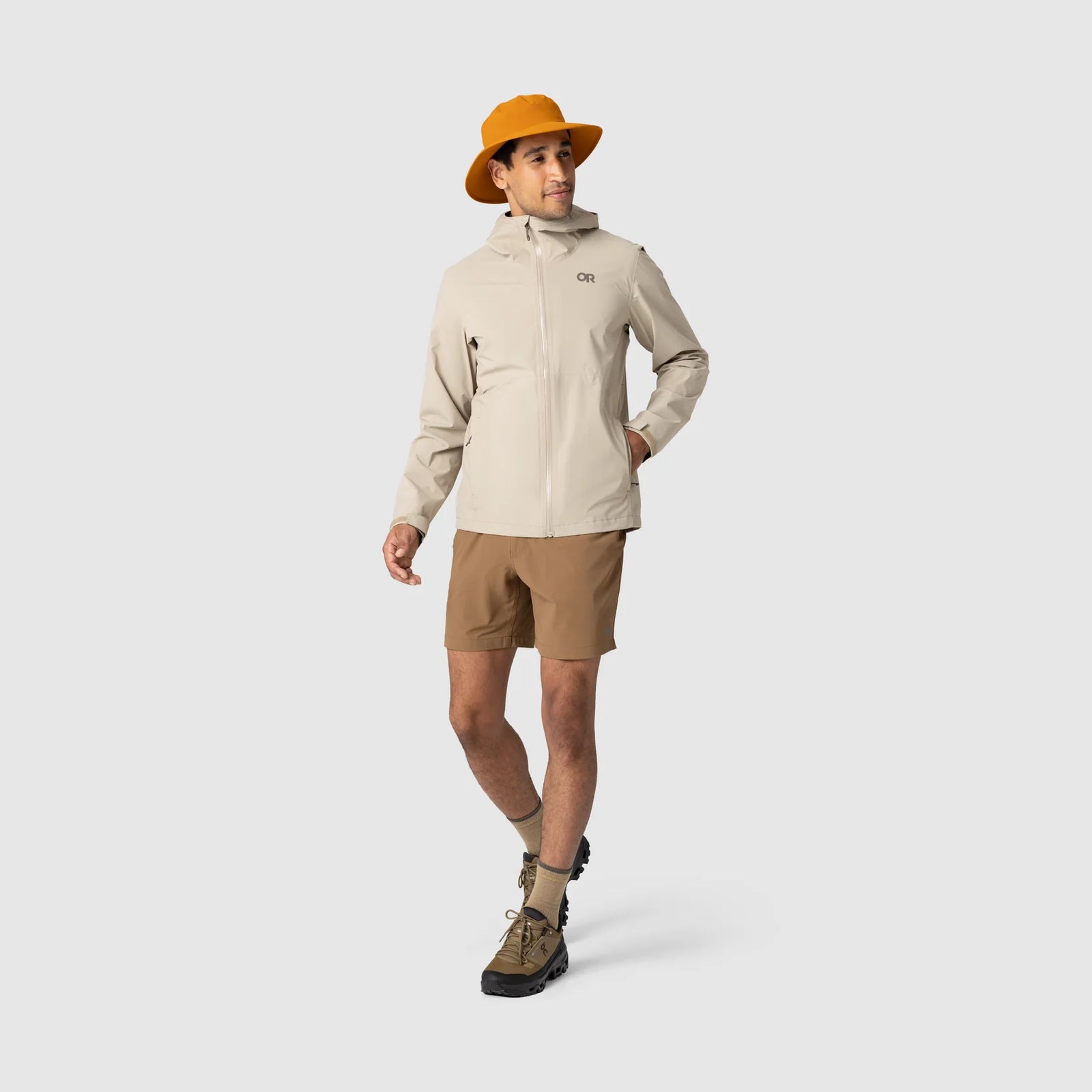 Outdoor Research M Stratoburst Stretch Rain Jacket KHAKI