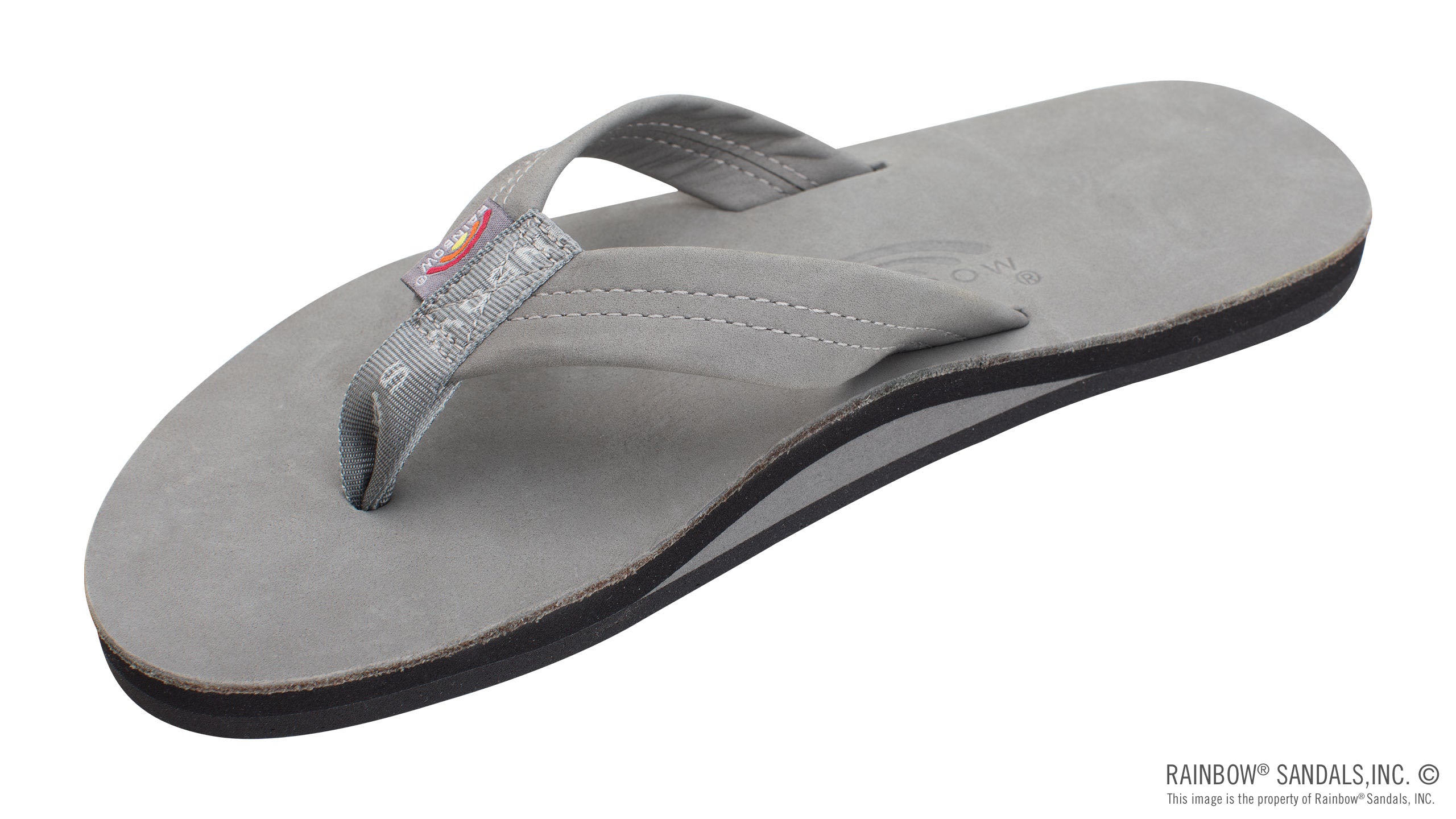 Rainbow M Single Layer Premier Leather 1" Strap GREY