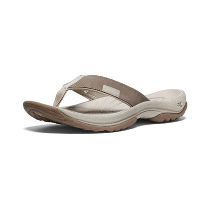 KEEN W Kona Leather Flip Flop BRINDLE / SILVER BIRCH