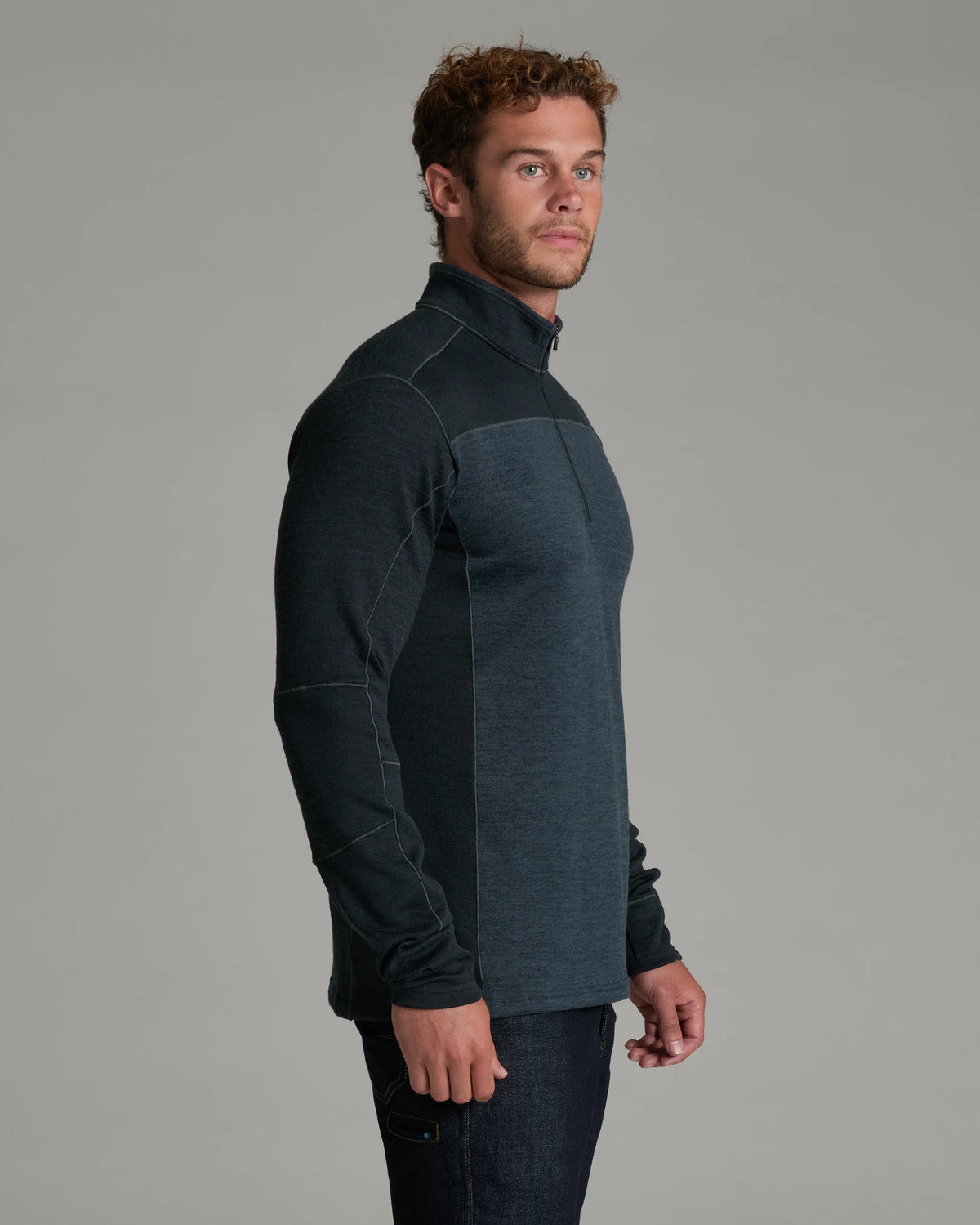 KUHL M Ryzer 1/4 Zip Sweater Knit INK BLUE